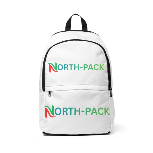 North-Pack Logo Backpack — White Branded Travel & School Backpack