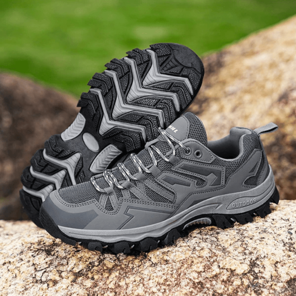 Men's Gray Hiking Shoes – Durable Breathable Trail Footwear