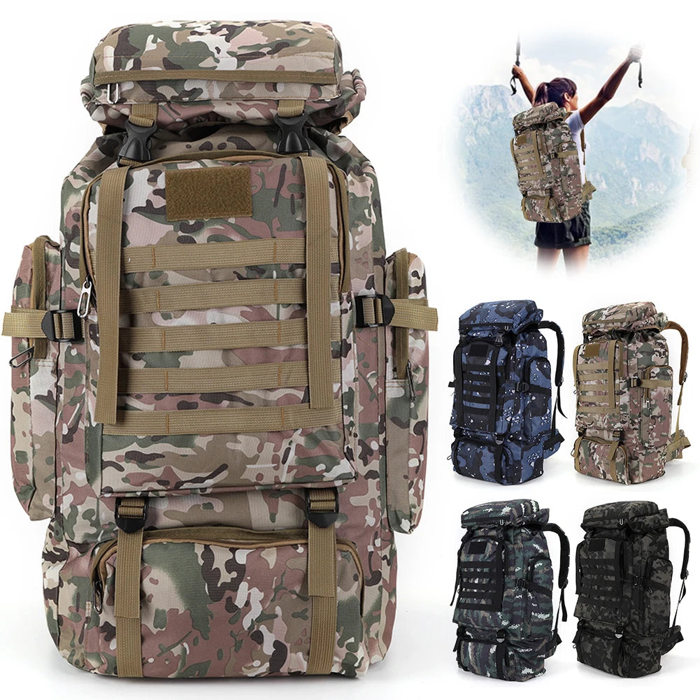 80L Tactical Backpack – Waterproof Camouflage Rucksack