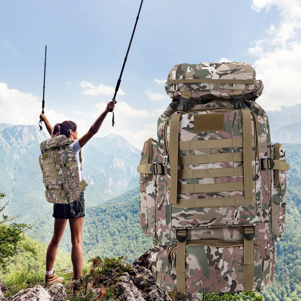 80L Tactical Backpack – Waterproof Camouflage Rucksack