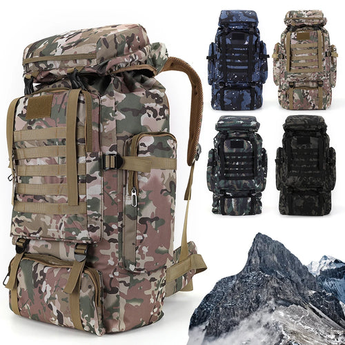 80L Tactical Backpack – Waterproof Camouflage Rucksack