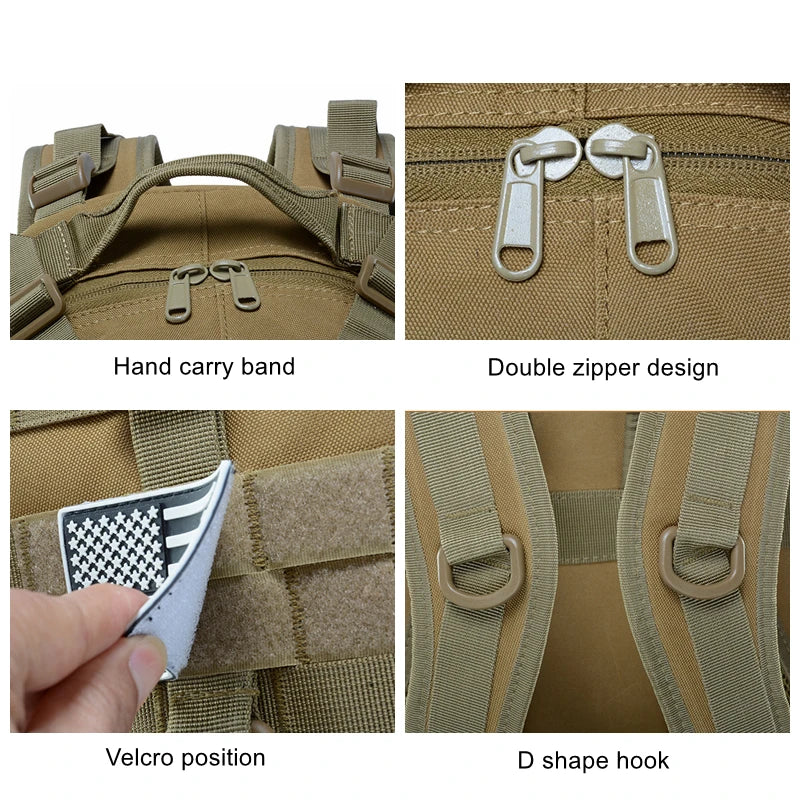 25L Waterproof Nylon Backpack – Outdoor Tactical Hiking & Camping Bag