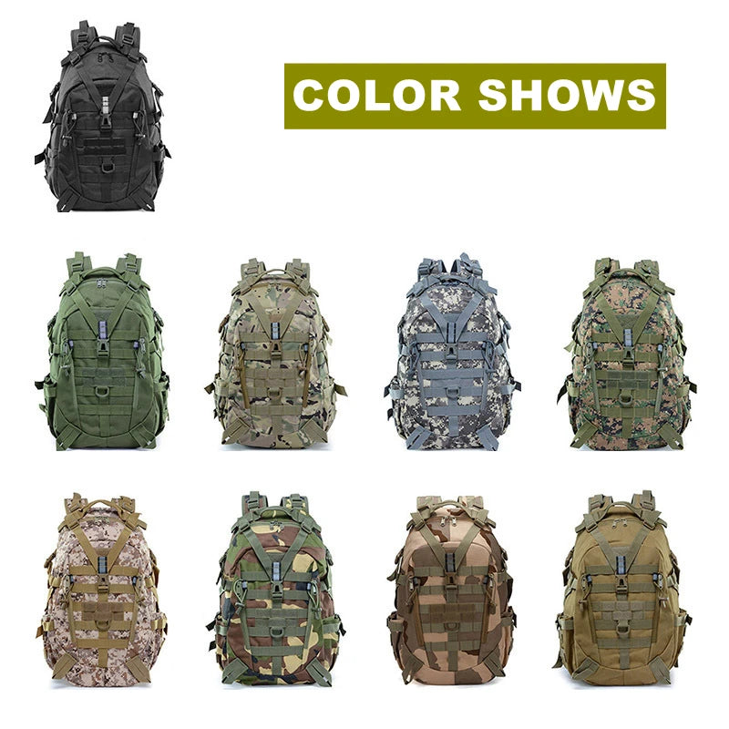 25L Waterproof Nylon Backpack – Outdoor Tactical Hiking & Camping Bag