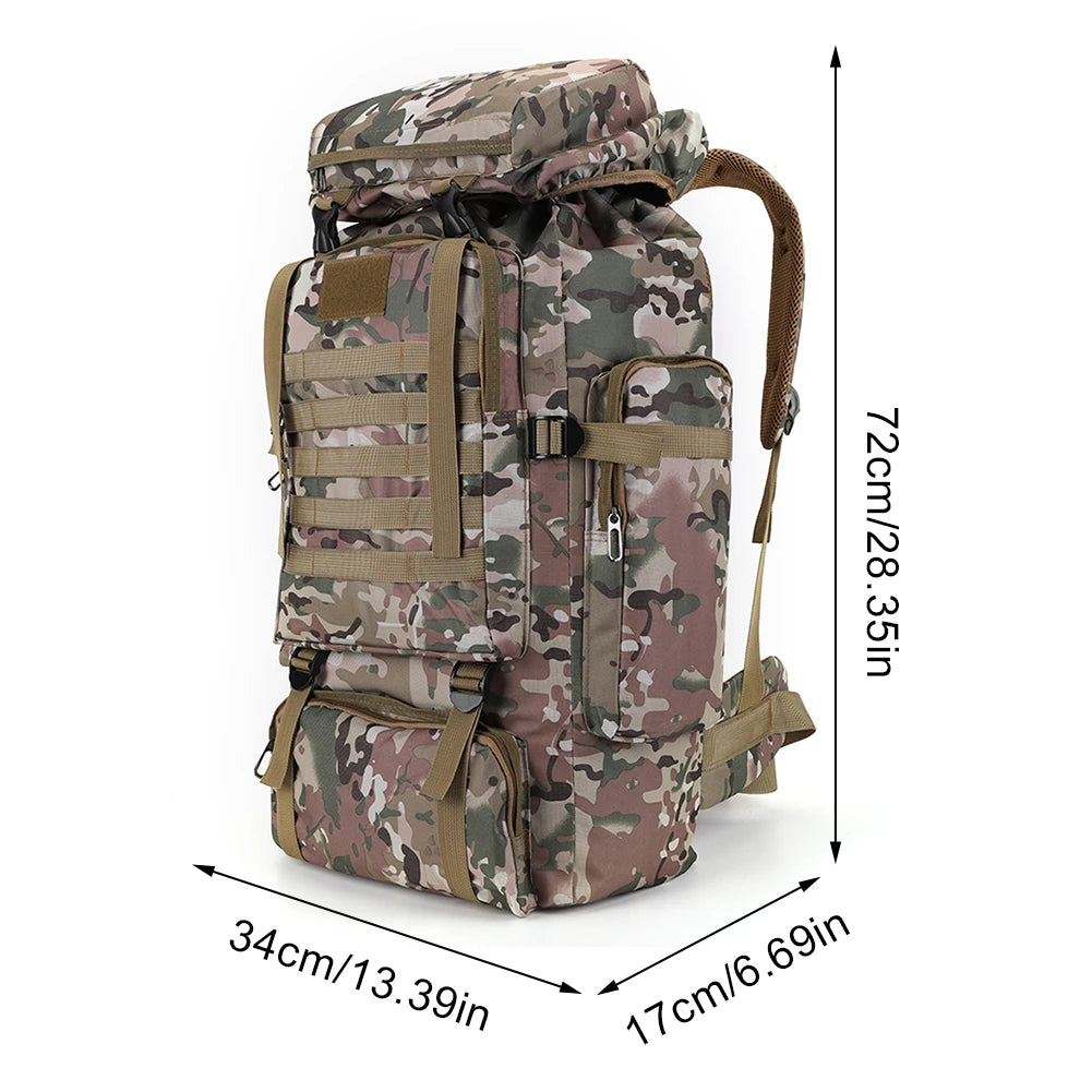 80L Tactical Backpack – Waterproof Camouflage Rucksack